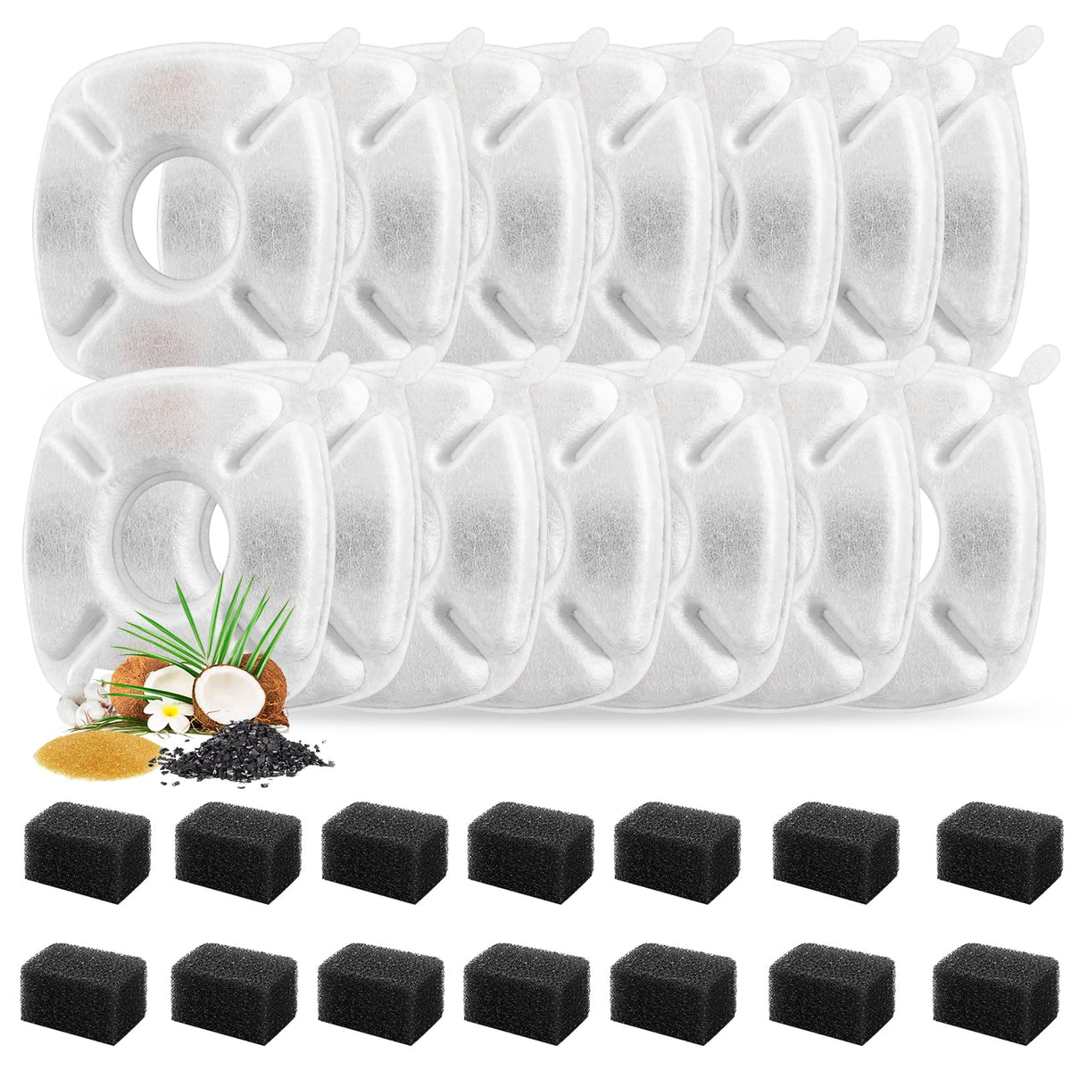 Porens cat fountain filters 14-pack keeps drinking water clean for pets.