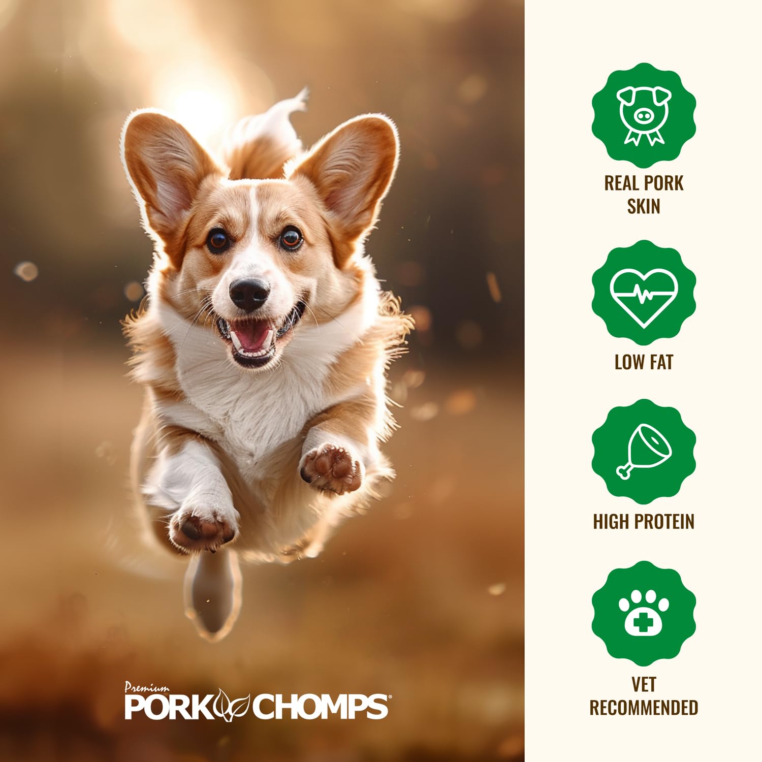Pork Chomps 5-inch mini twist in action demonstrates engaging chew time.