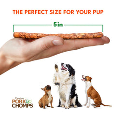 Pork Chomps bacon flavor munchy stick satisfies savory chewers.