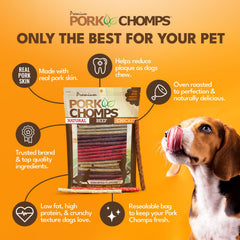 Pork Chomps chicken flavor munchy stick offers tasty variety.