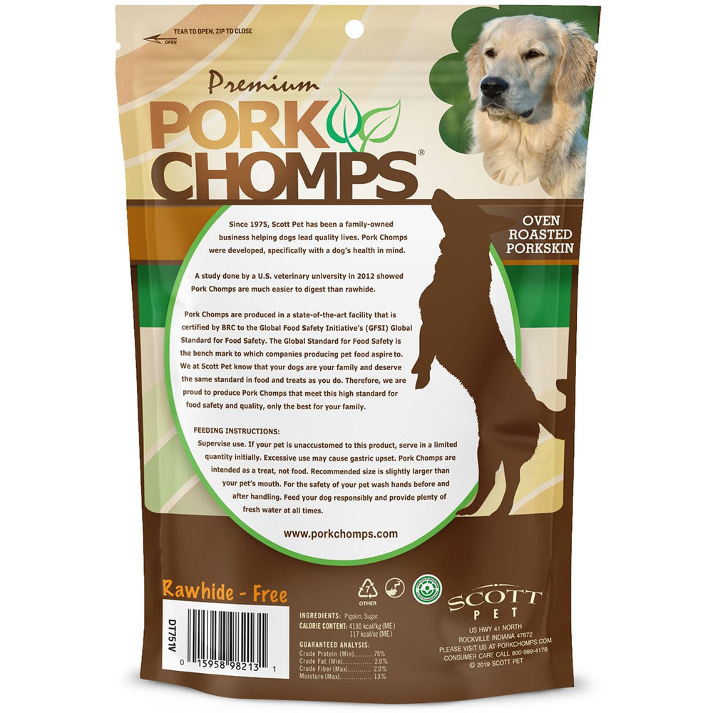 Pork Chomps dog enjoys mini twist chew, ideal for long-lasting chewing sessions.