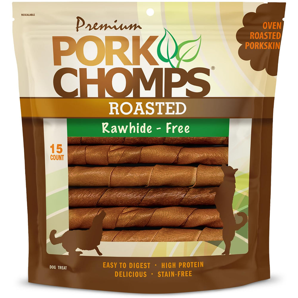 Pork Chomps Roasted Twists packaged for long-lasting freshness.