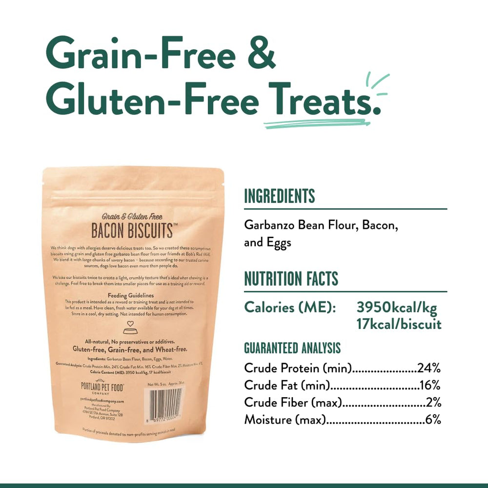 Portland bacon dog treats ideal training rewards for all dog sizes.