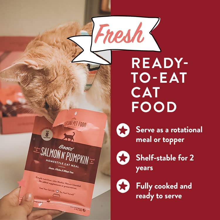 Portland Pet Food Company cat pouch packaging—portable 2.6-ounce servings for rotation.