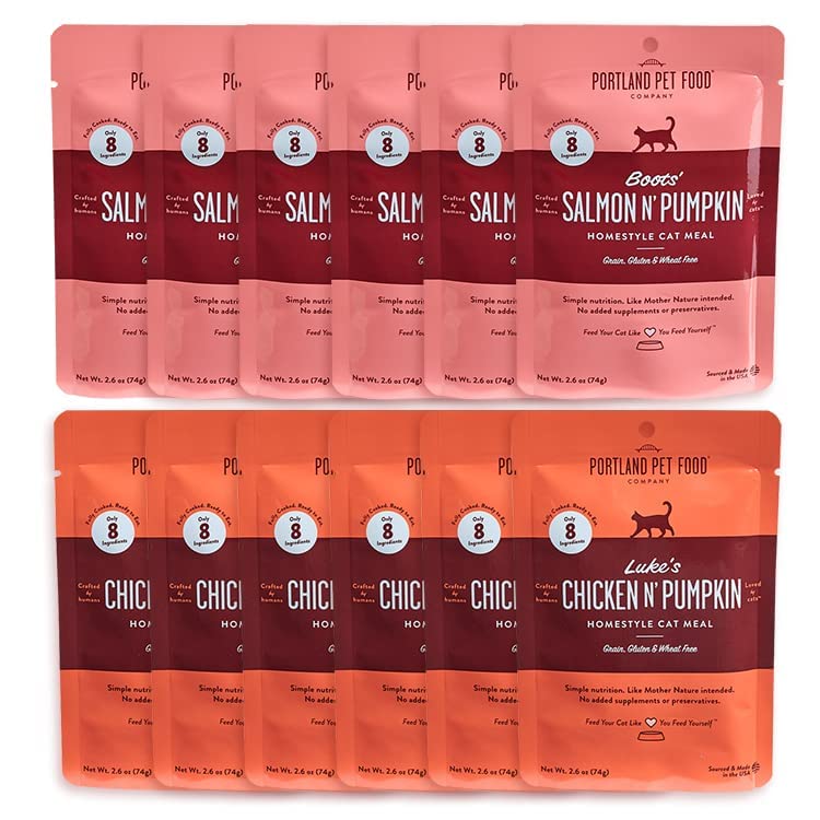 Portland Pet Food Company homestyle chicken pouch – protein-rich daily meal for cats.