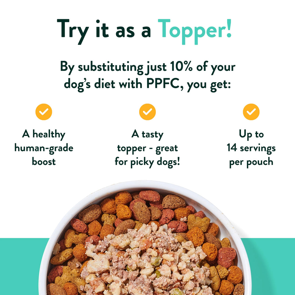 Portland Pet Food Company Hopkins's Pork N' Potato pouch delivers hearty taste for meals.