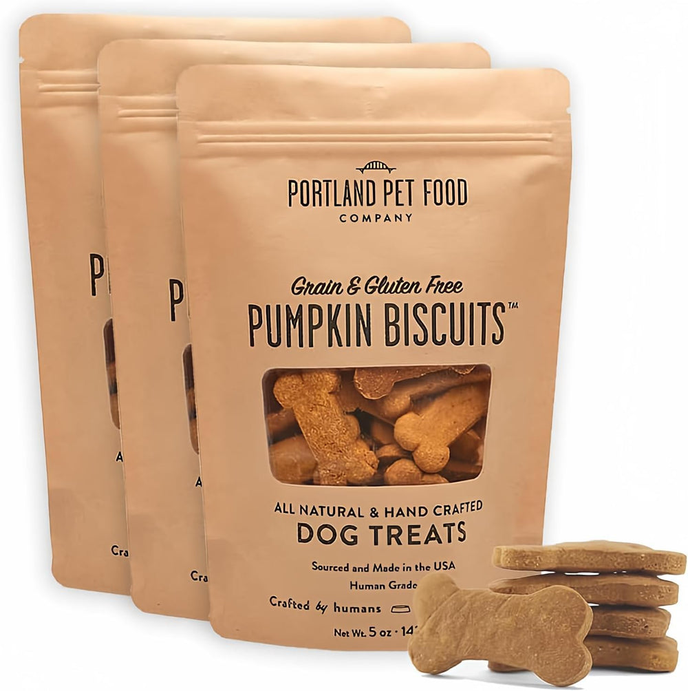 Portland Pumpkin Dog Treats 3-pack front view for everyday rewards.