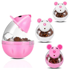 Portown Lightbox cat food ball pink front view supports slow feeding and engagement.