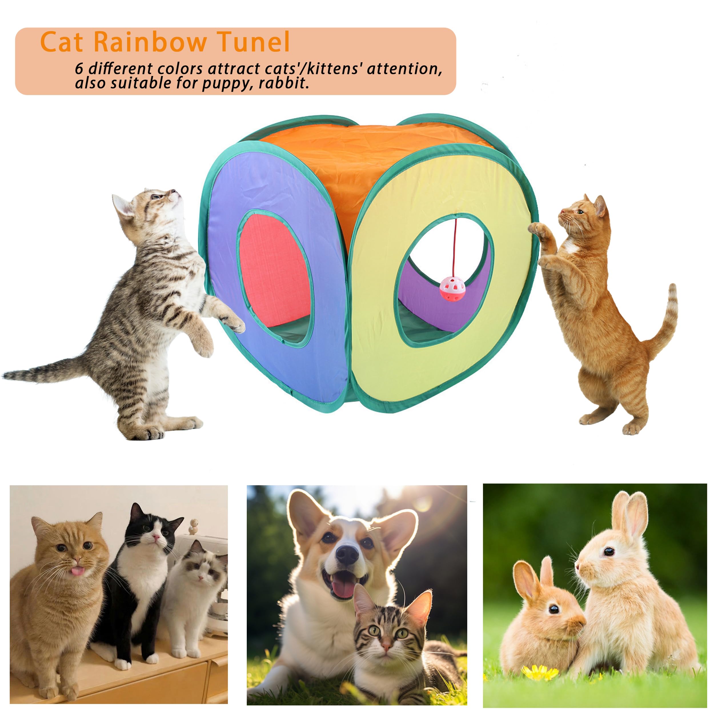 POSAPET cat spring tubes provide resilient bounce for active, safe play.