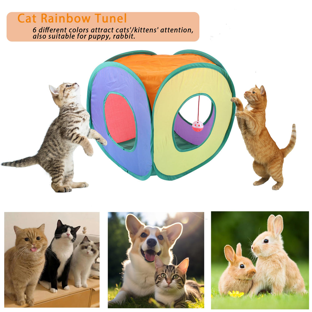 POSAPET cat spring tubes provide resilient bounce for active, safe play.