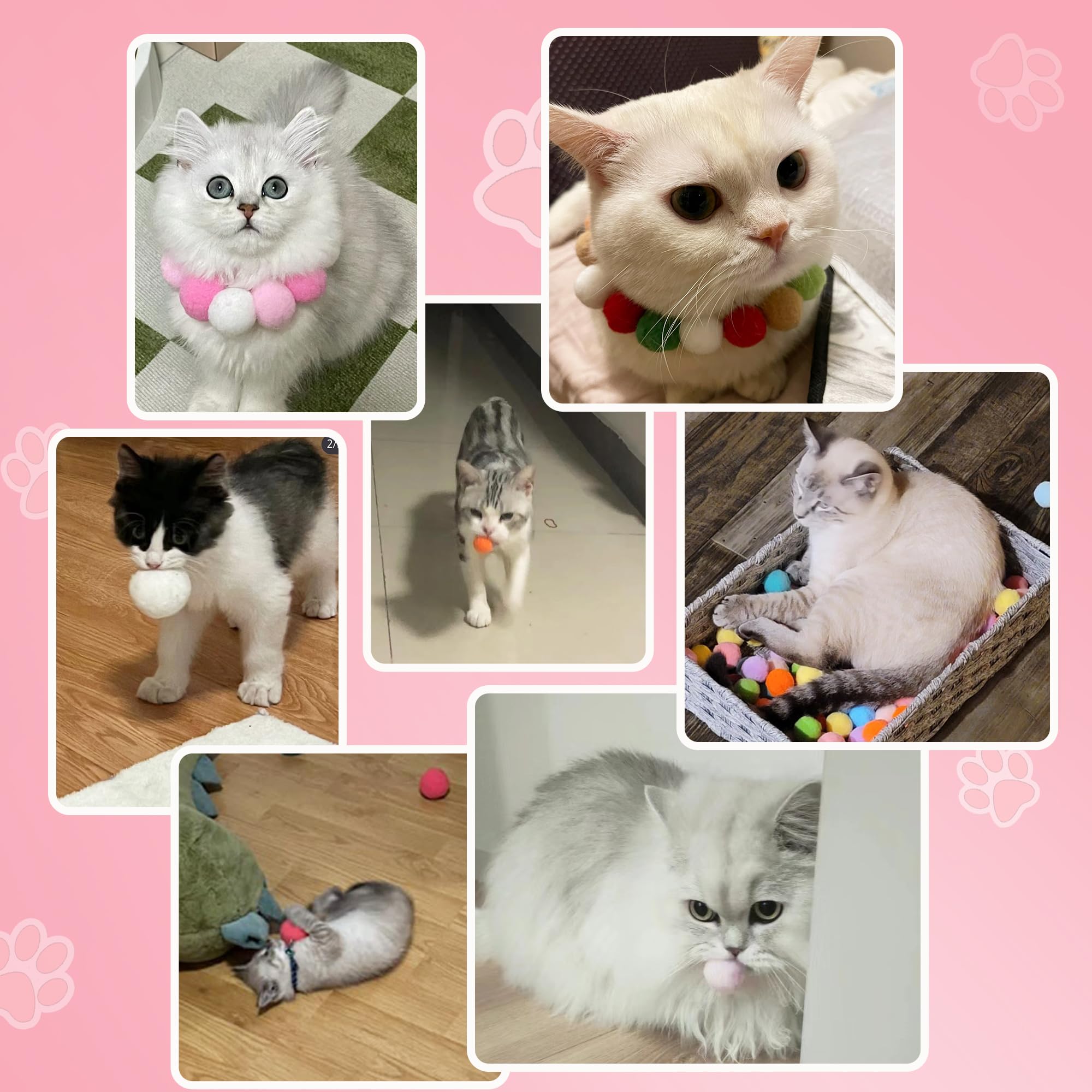POSAPET 20-pack pom pom balls ready for multi-cat play sessions