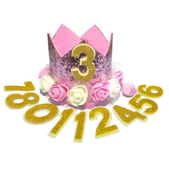 POSAPET dog birthday hat pink sequins; ideal party prop and photo moment.