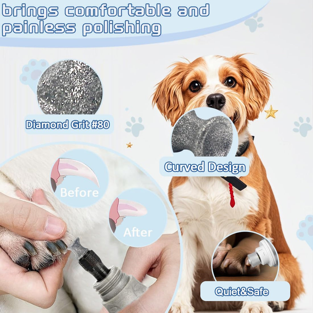 Posinda Dremel-compatible nail grinder bits 1/8 inch shank in use on pets