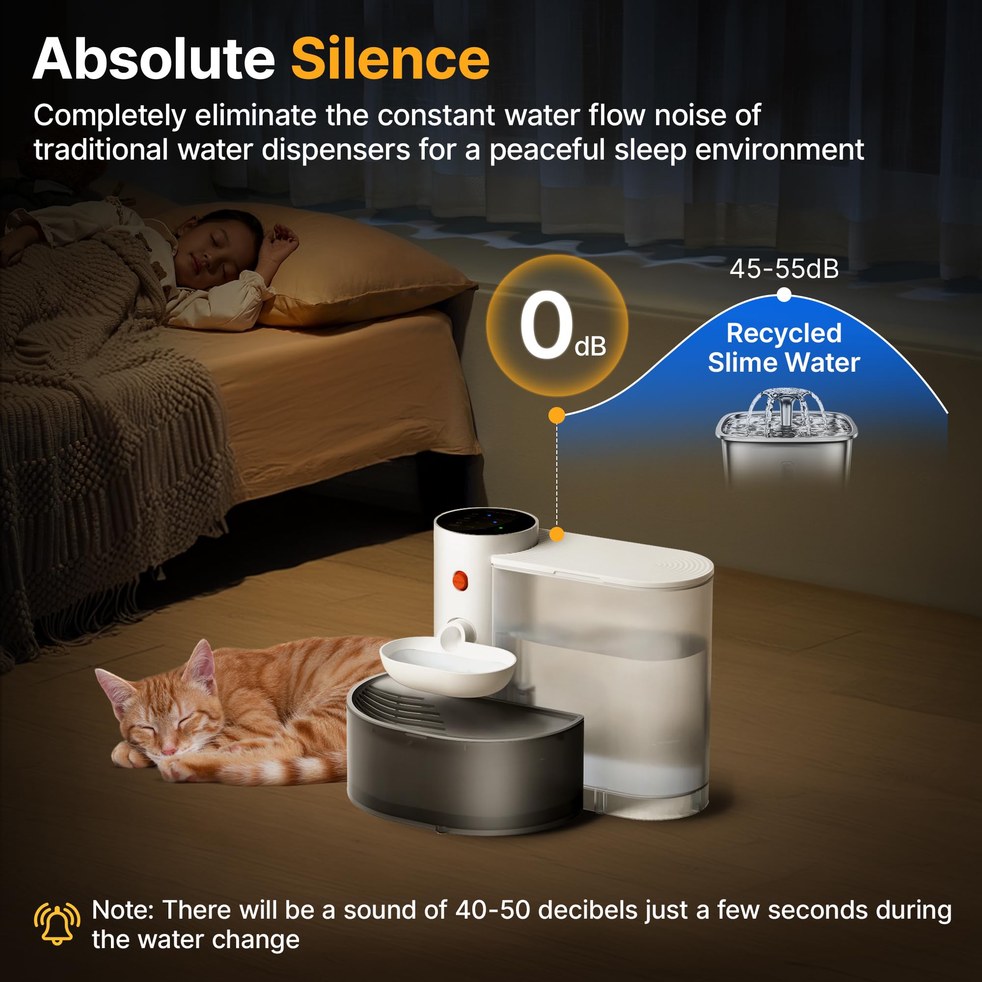 Potaroma almost-quiet operation—peaceful hydration during night.