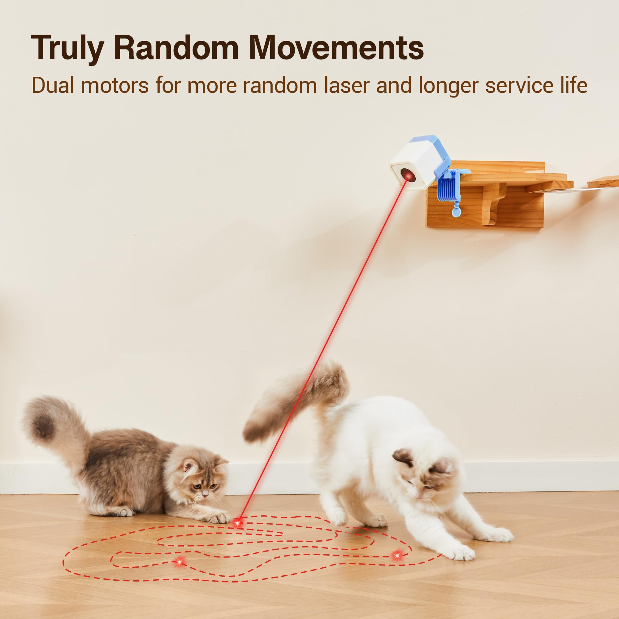 Potaroma cat laser toy dual-motor close-up highlights long-lasting build for extended interactive sessions
