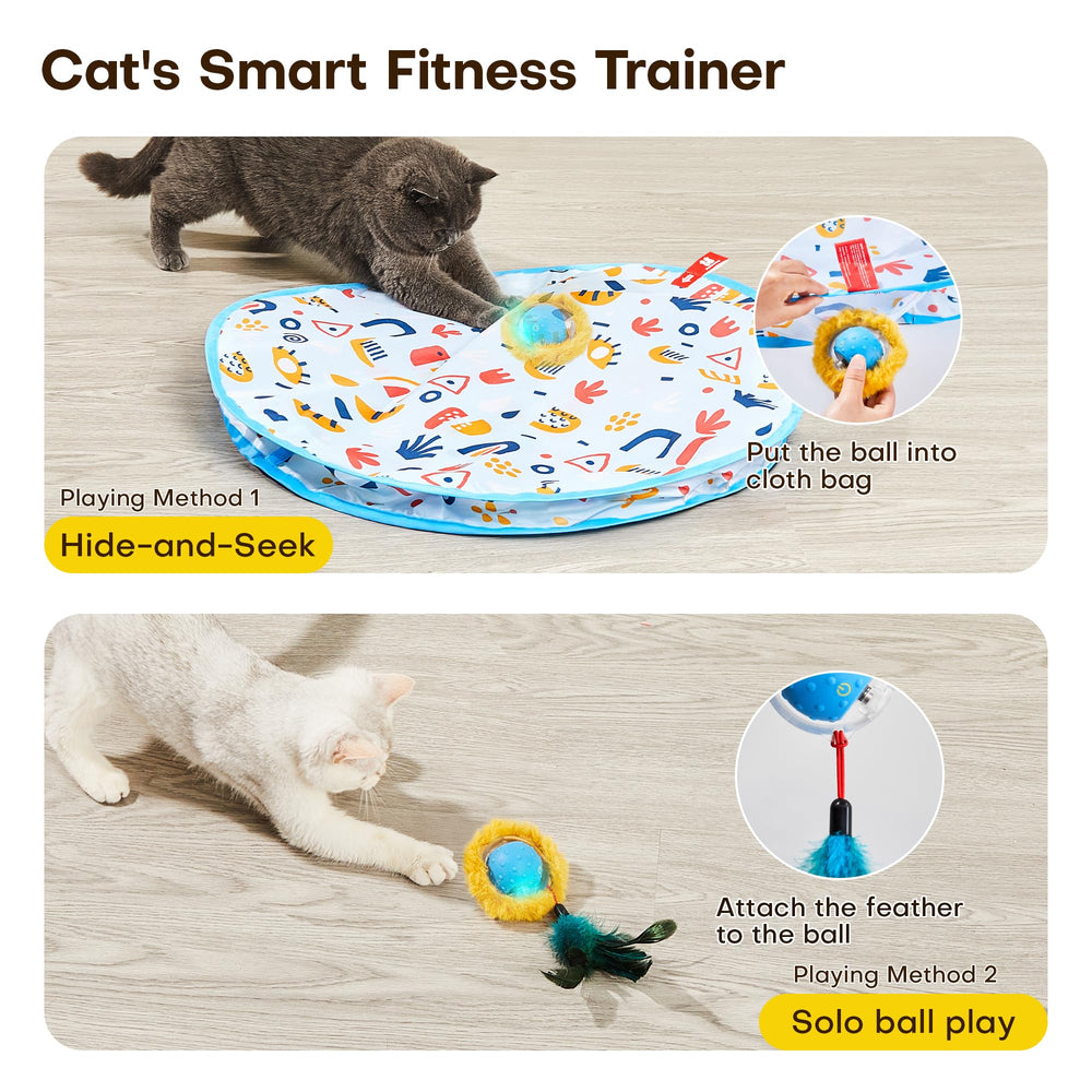 Potaroma cat-toy auto ball motion activates engaging play sessions.