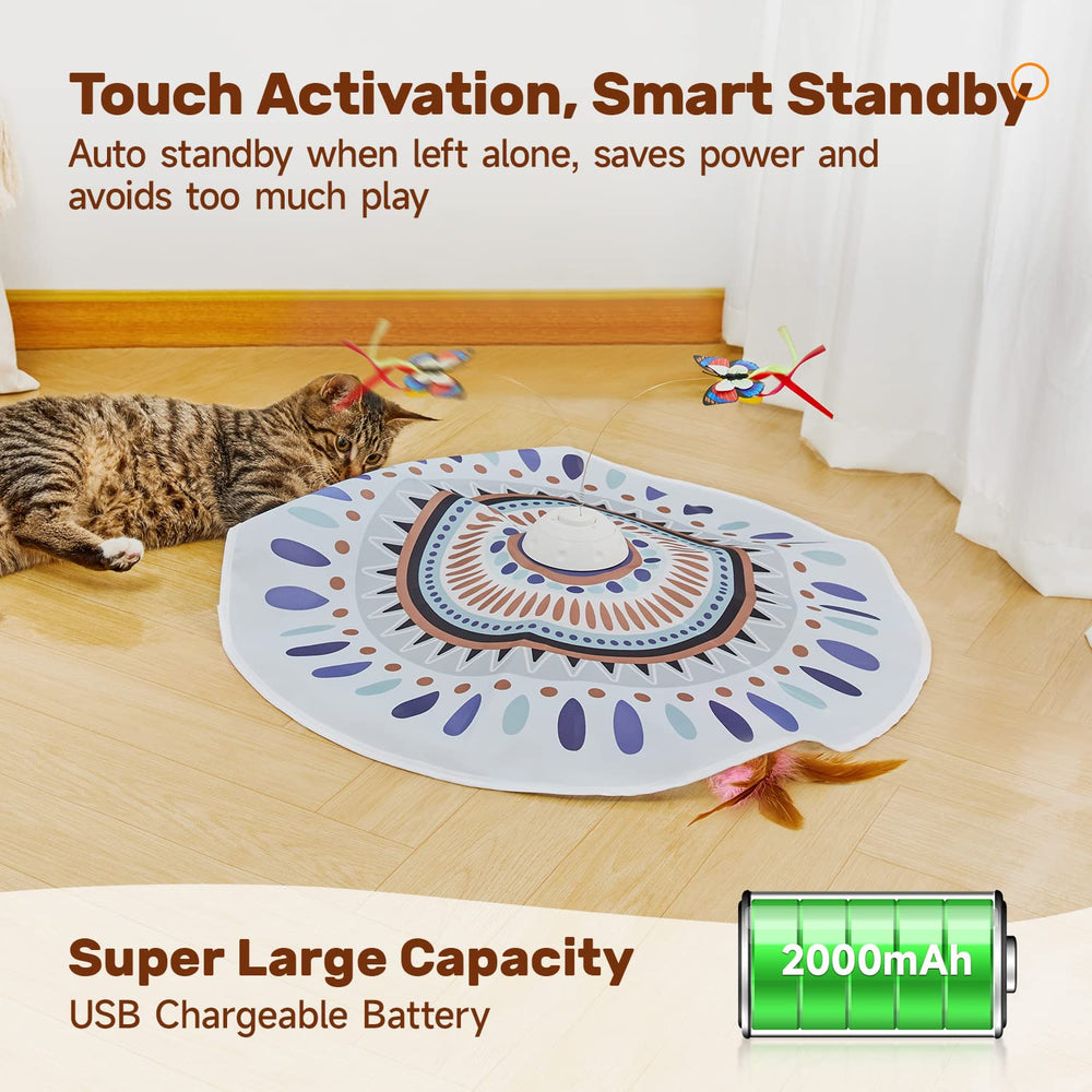 Potaroma cat toy rechargeable battery enables long, autonomous play sessions