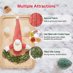 Potaroma cat toys catnip crinkle Santa Claus toy with catnip for playful chewing.