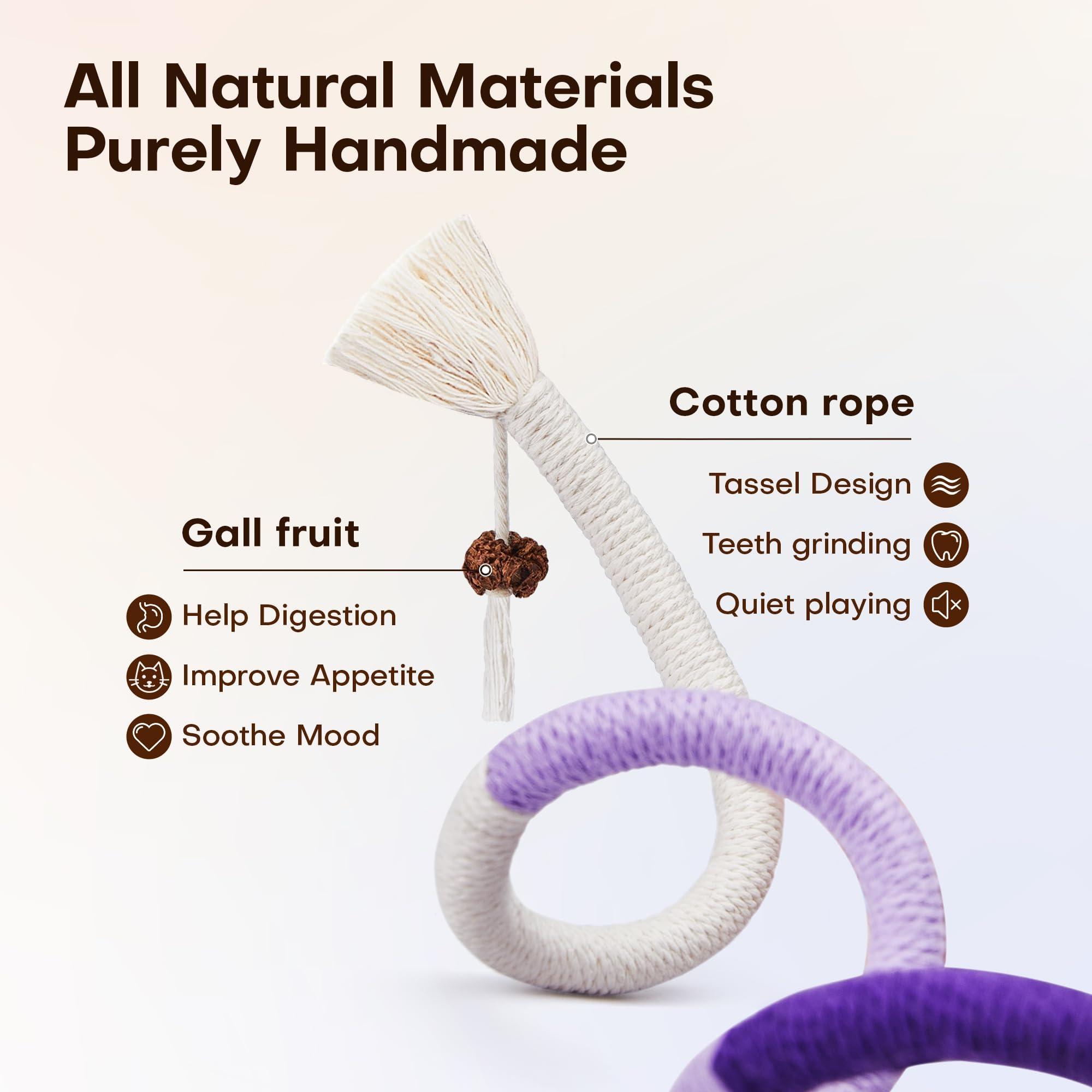 Potaroma interactive play ropes – textured tassels for active self-play.
