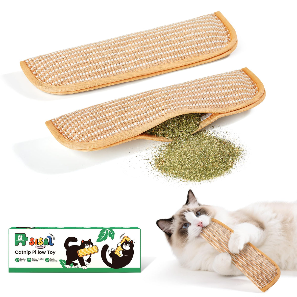 Potaroma cat toys pack 2 with catnip inside offers enrichment.