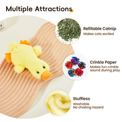 Potaroma cat toys platypus plush offers soft bite-friendly fun for safe solo play