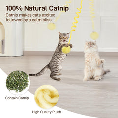 Potaroma catnip-ball closeup shows natural catnip and soft fabric for irresistible play.