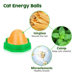 Potaroma catnip energy-ball closeup showing mood boost and digestion support