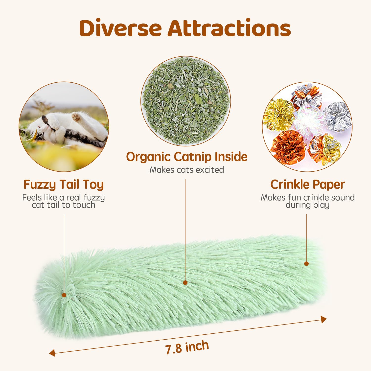 Potaroma Catnip-Filled Pillow Kitten Toy boosts energy with organic catnip.