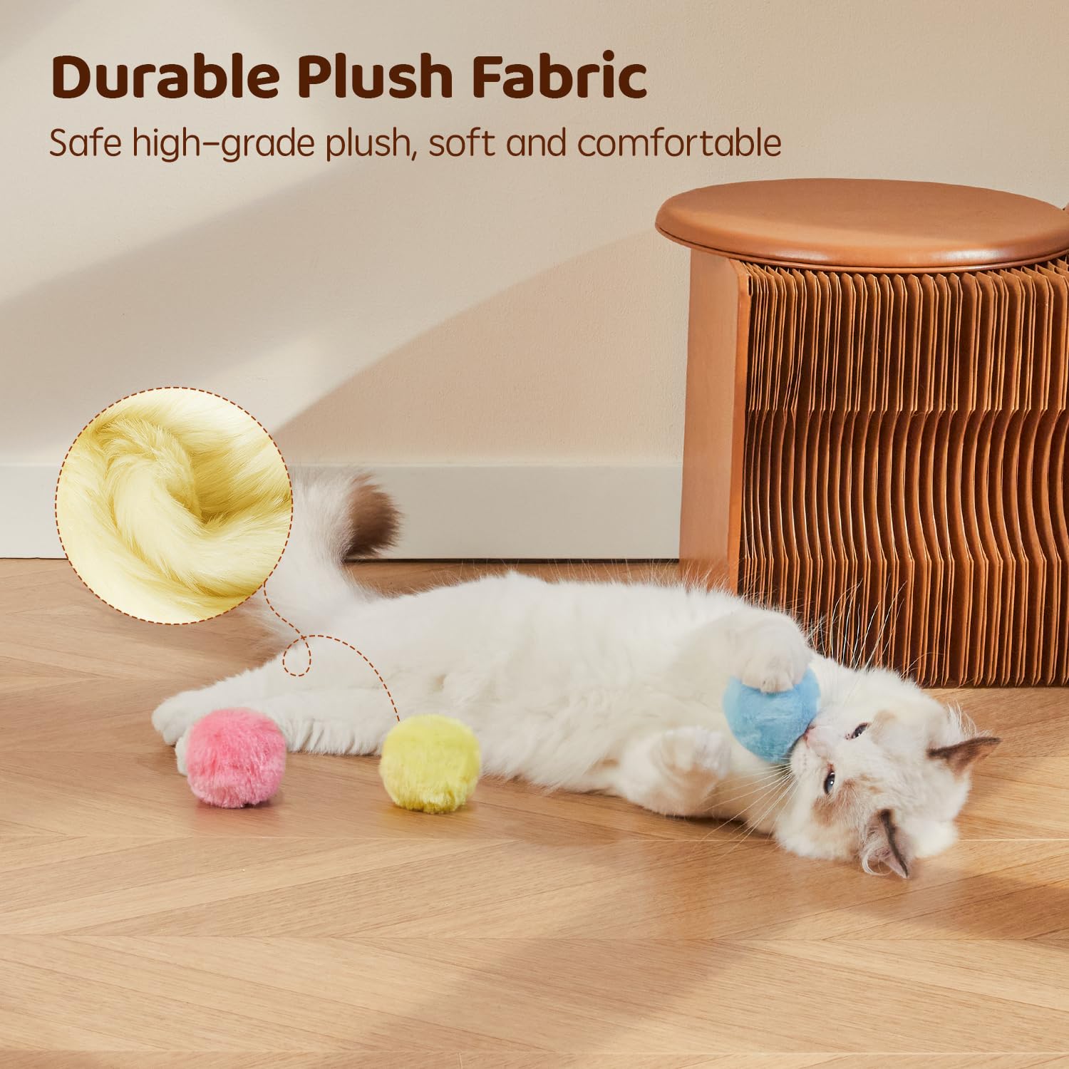 Potaroma three fluffy balls together support interactive exercise and enrichment for kittens