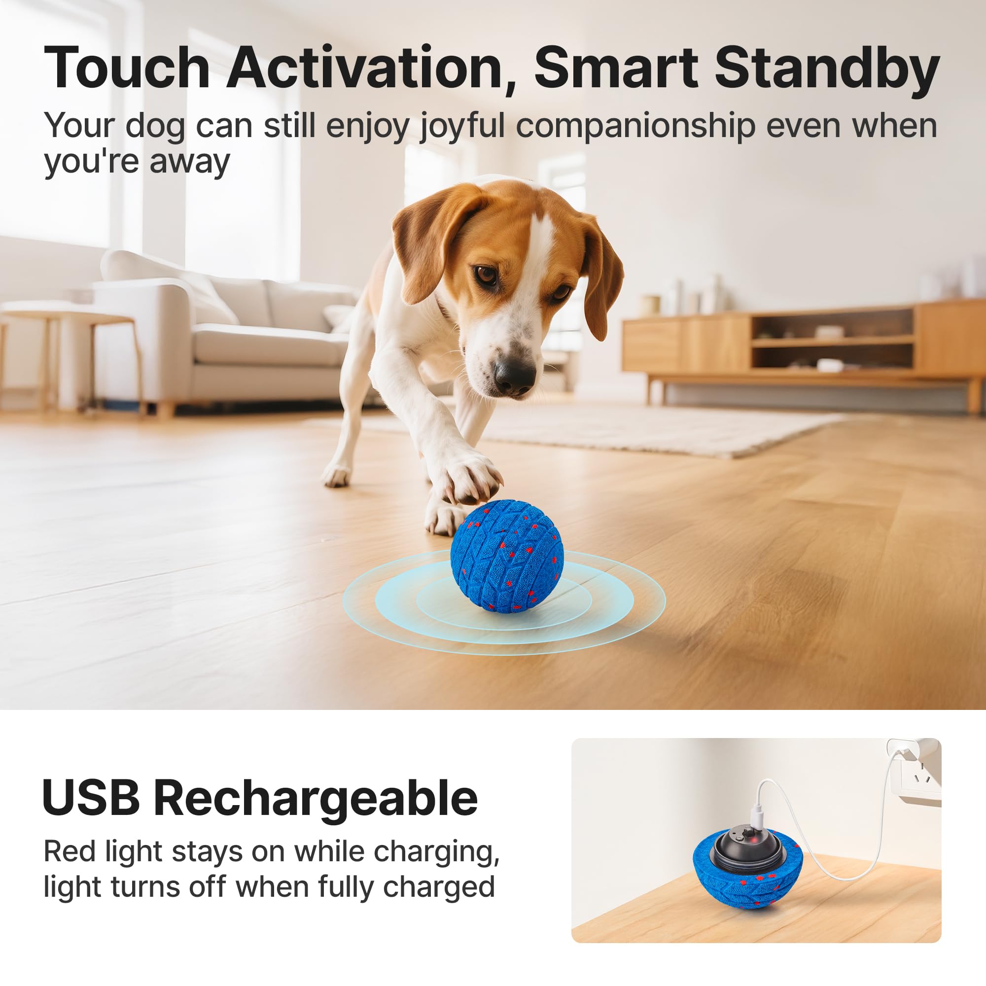 Potaroma dog ball toy large-dog use shows 3.2-inch size.