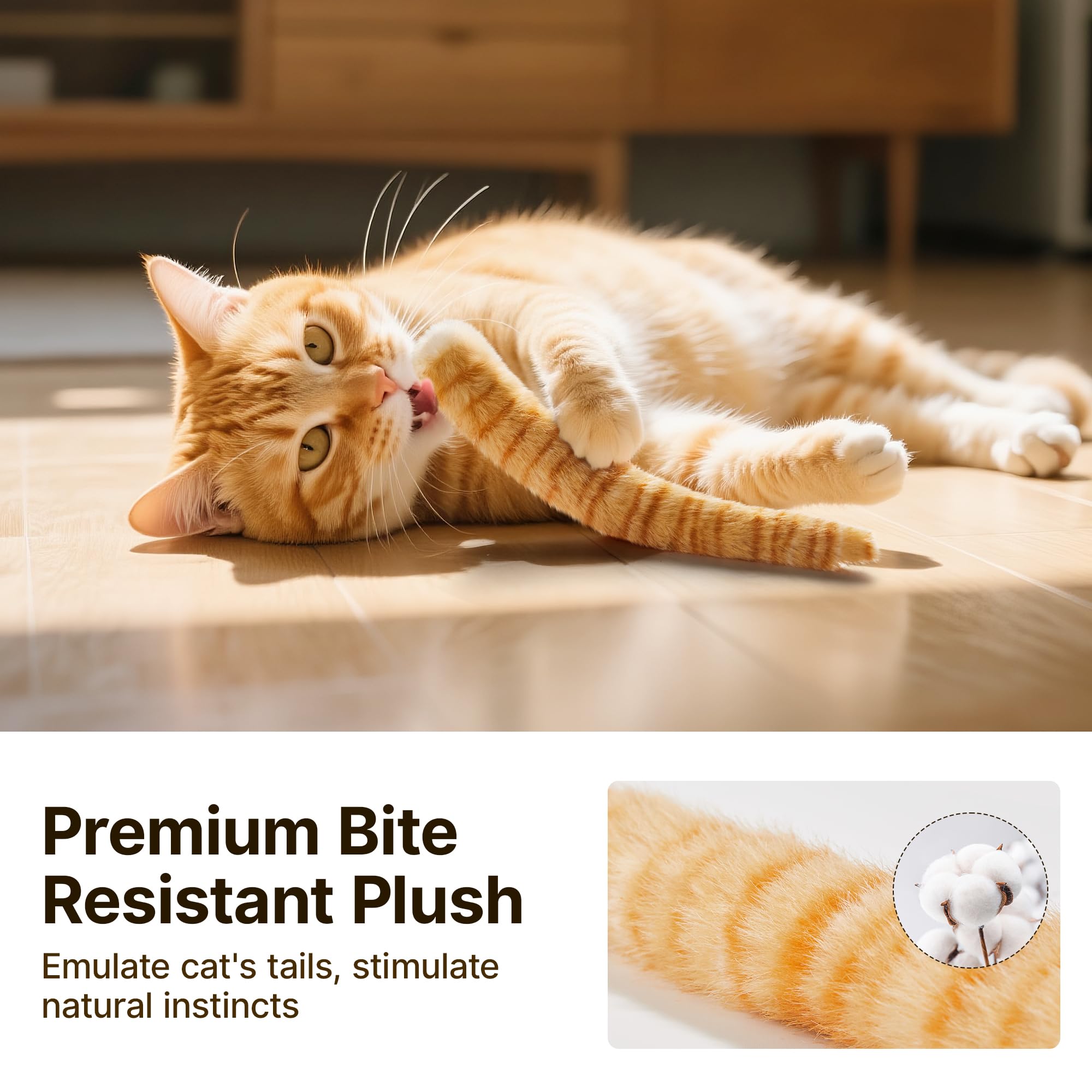 Potaroma durable plush material offers safe, long-lasting fun for bites and kicks.