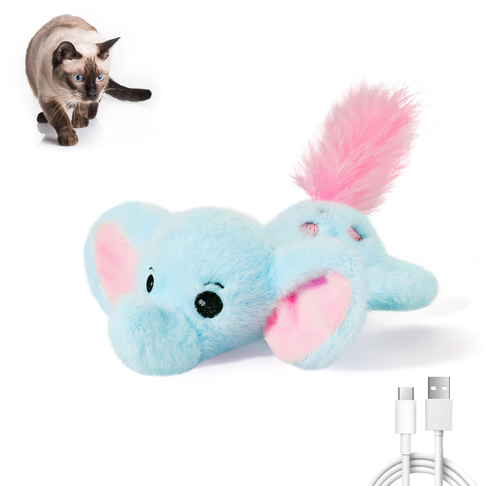 Potaroma flapping-elephant-toy in action stimulates indoor cats' play