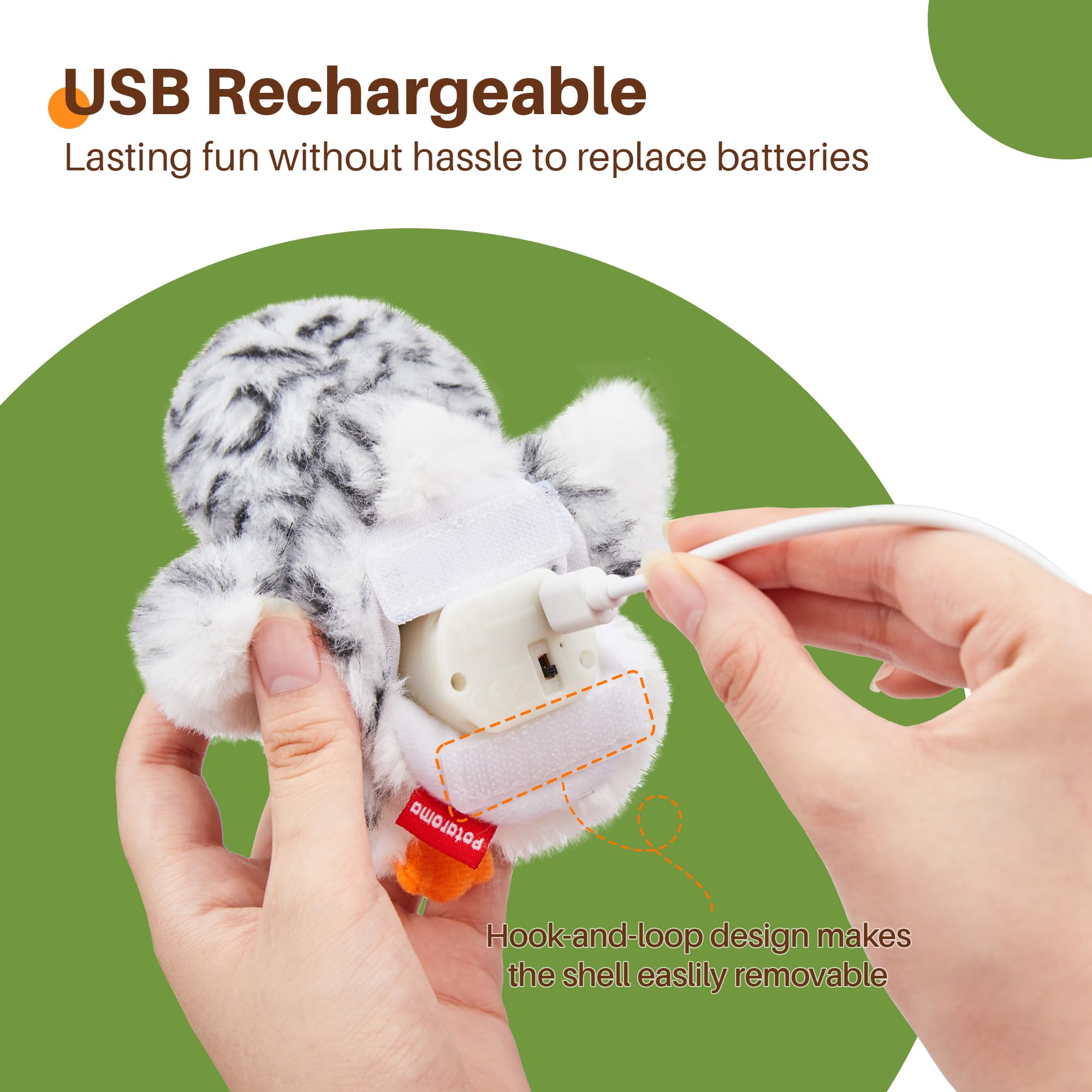 Potaroma flapping owl cat toy catnip pouch entices lounging cats to move