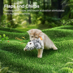 Potaroma flapping owl cat toy realistic owl face boosts curiosity during game