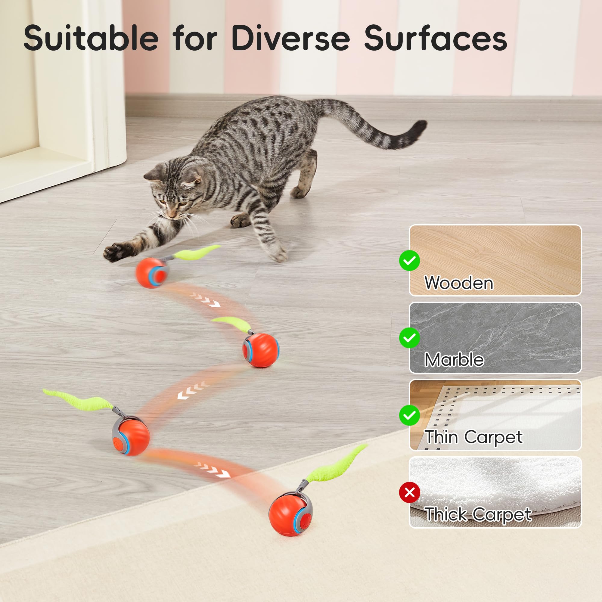 Potaroma Indoor kitten toy supports exercise and enrichment during solo play.