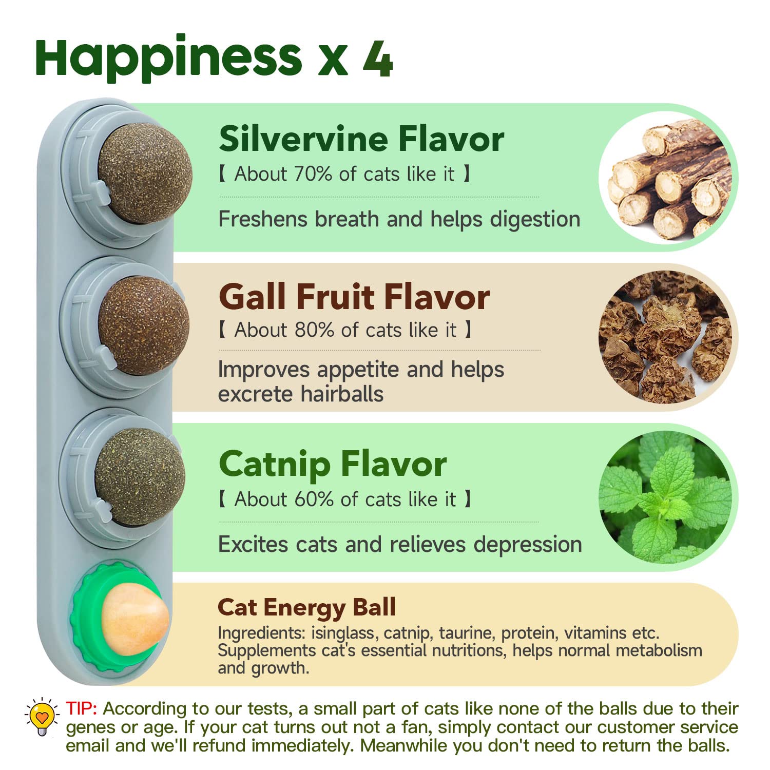 Potaroma licking-action silvervine ball captures interactive licks that stimulate activity.