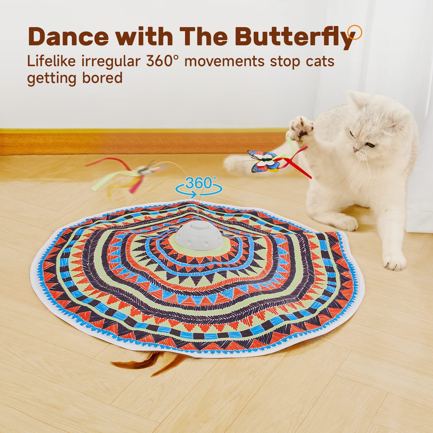 Potaroma rotating butterfly motion creates unpredictable play and exercise