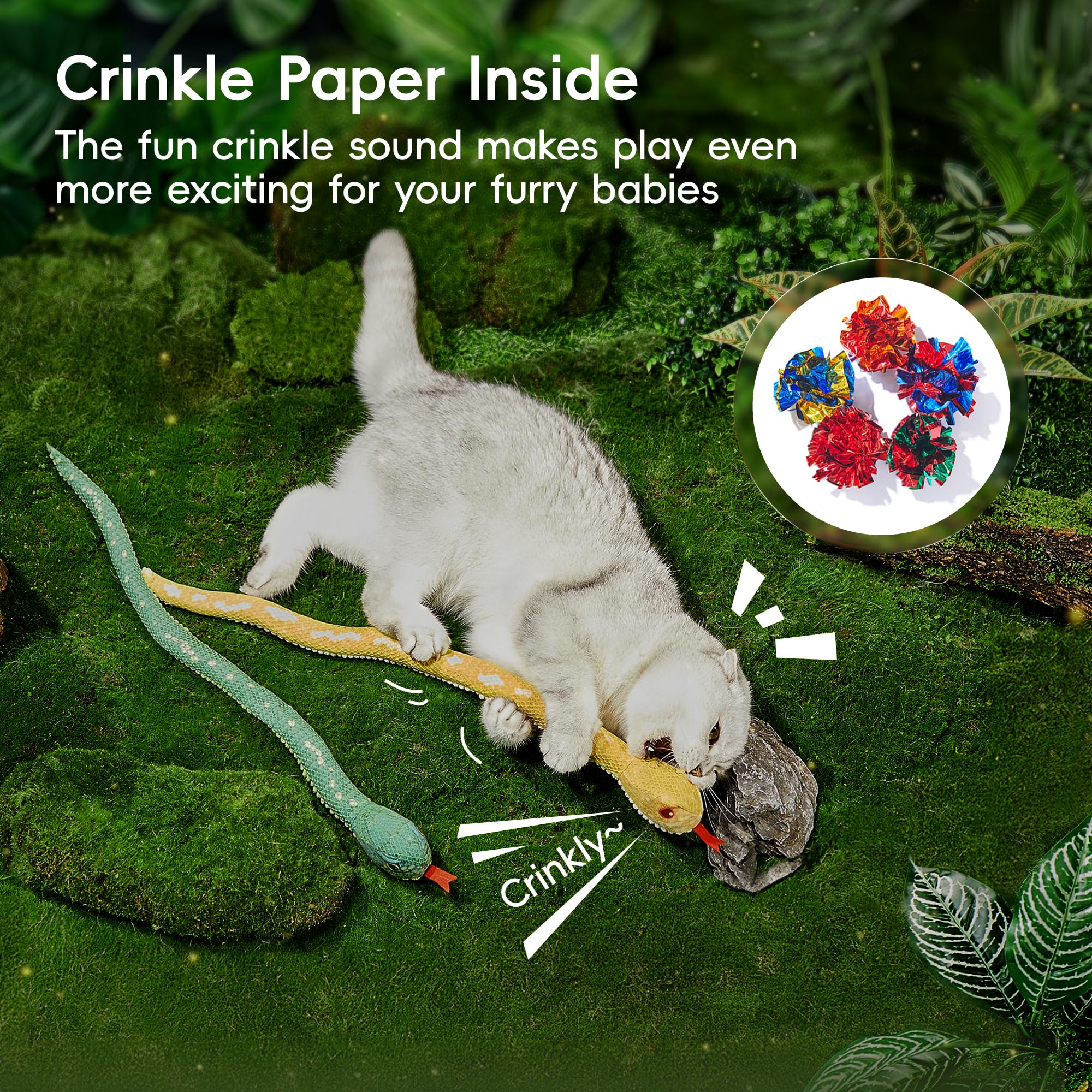Potaroma snake toy realistic design mimics prey movement to encourage natural hunting instincts.