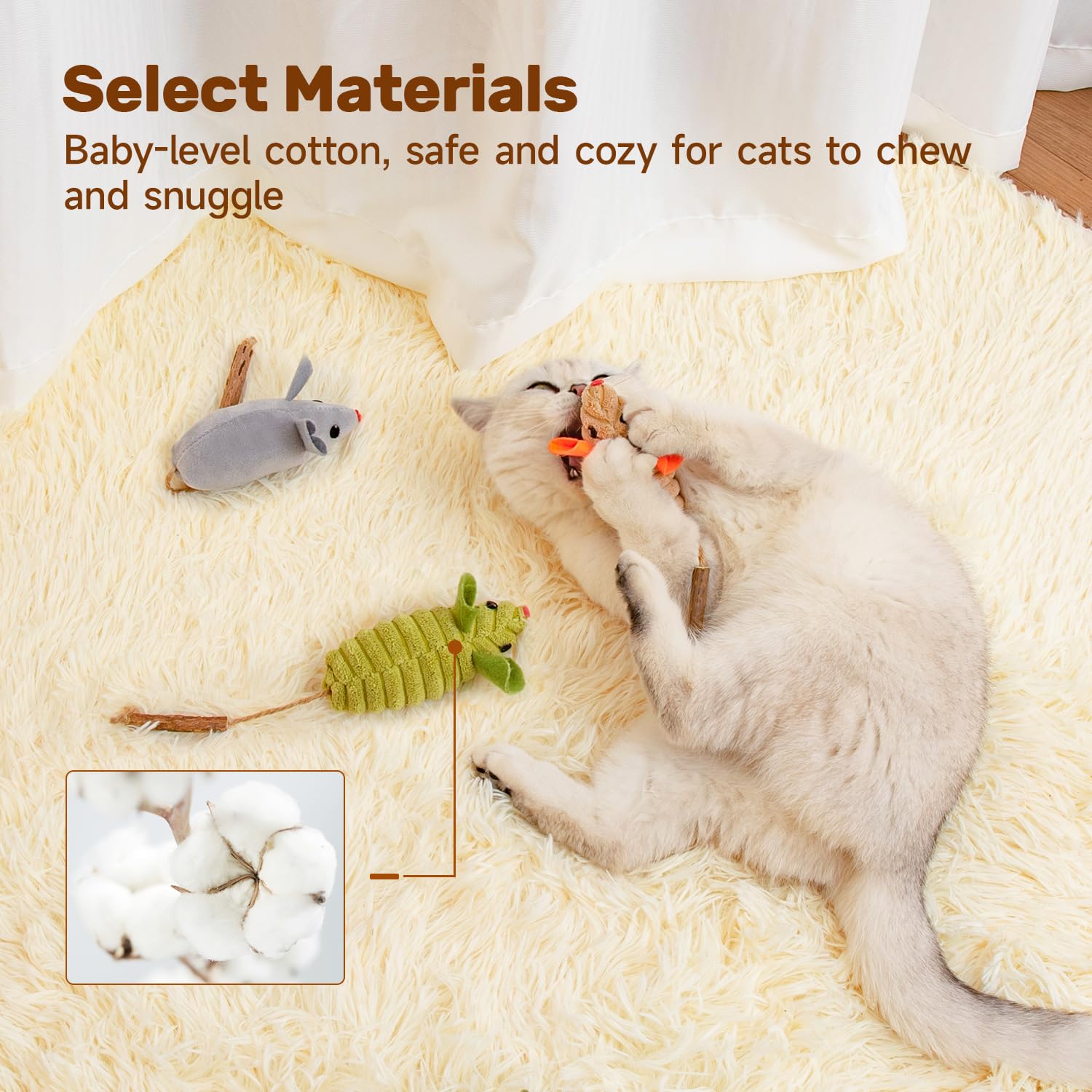Potaroma Squeak Mice in action during a kitten play session with lifelike chirps