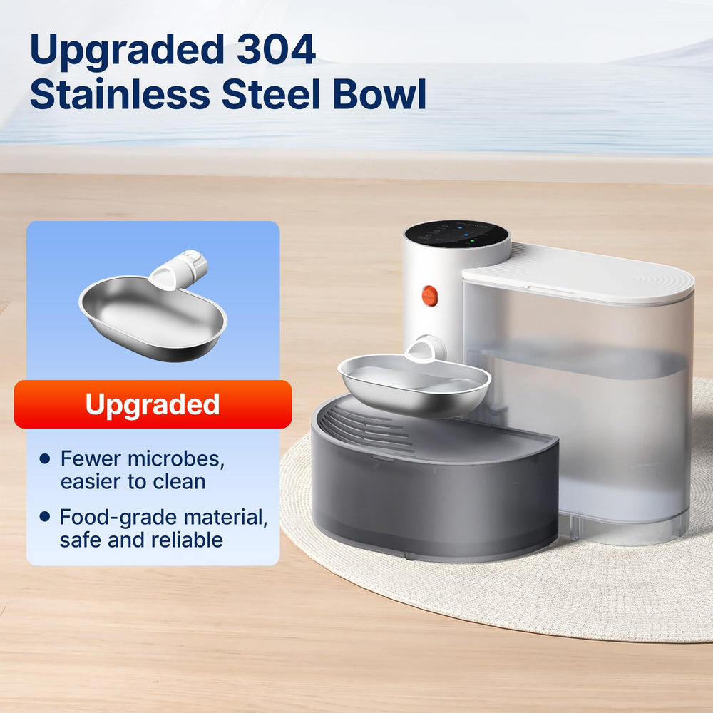 Potaroma stainless steel bowl closeup highlights durable, easy to clean surface