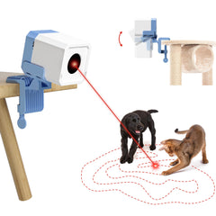 Potaroma truly random cat laser toy setup demonstrates durable dual-motor action for unpredictable play