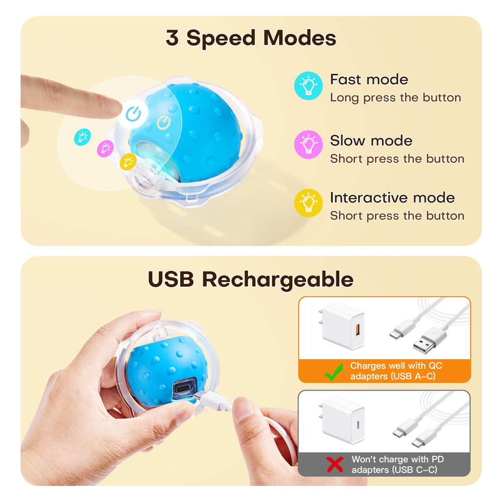 Potaroma USB-rechargeable cat toy eliminates battery hassle.