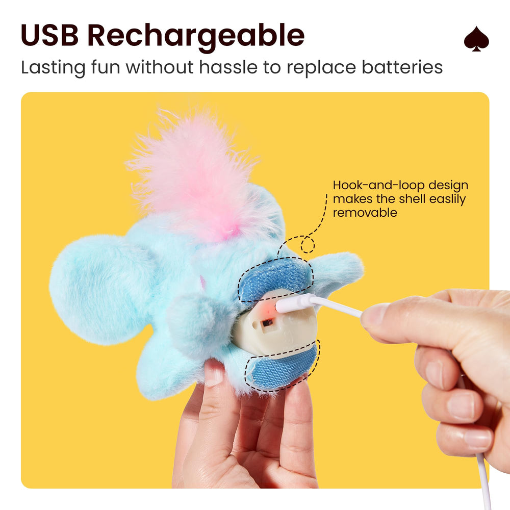 Potaroma usb-rechargeable-elephant delivers long-lasting play without frequent battery changes
