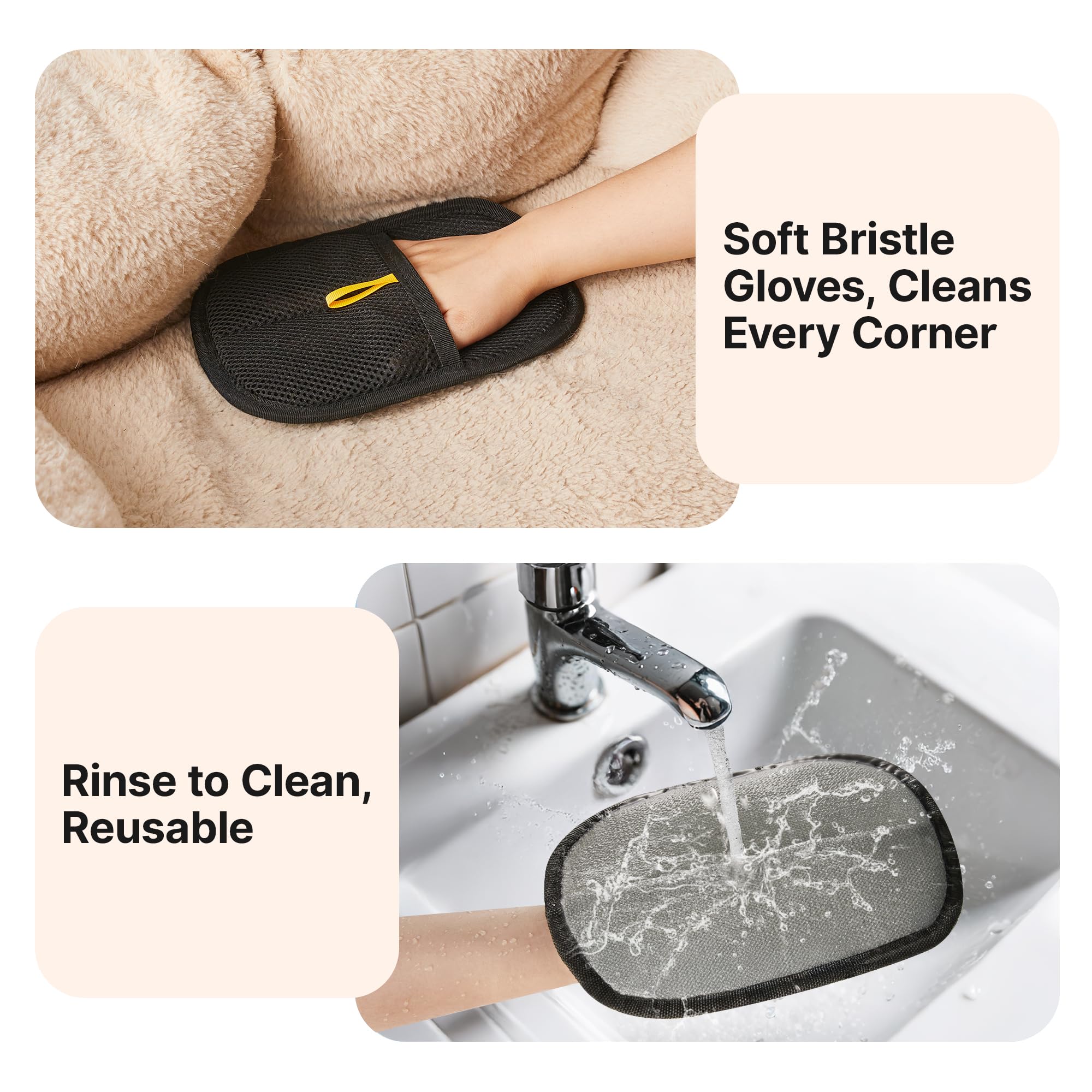 Potaroma washable reusable pet hair glove ready for next use
