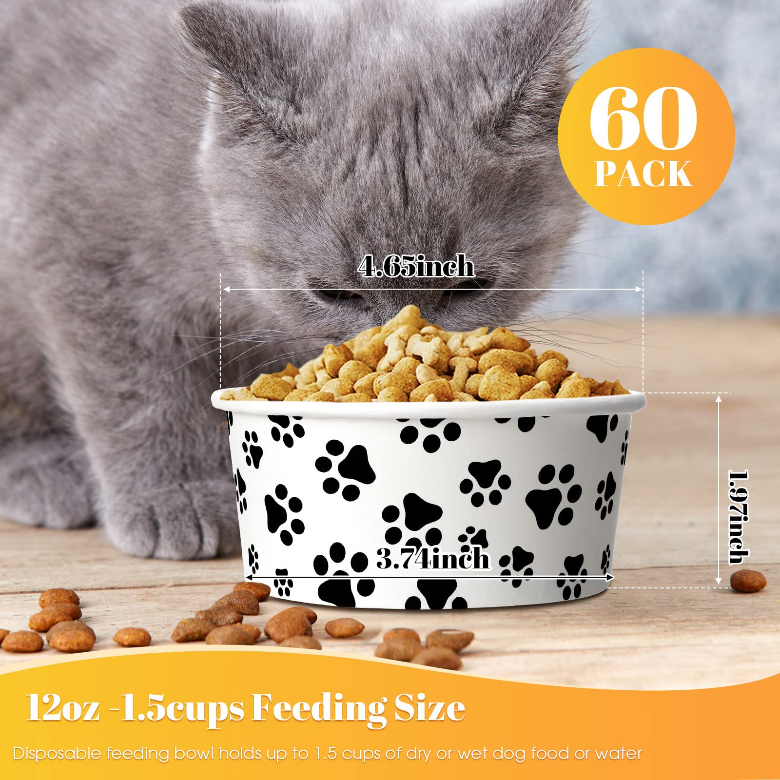 Potchen 12oz capacity disposable bowl for single-meal feeding and quick cleanup.