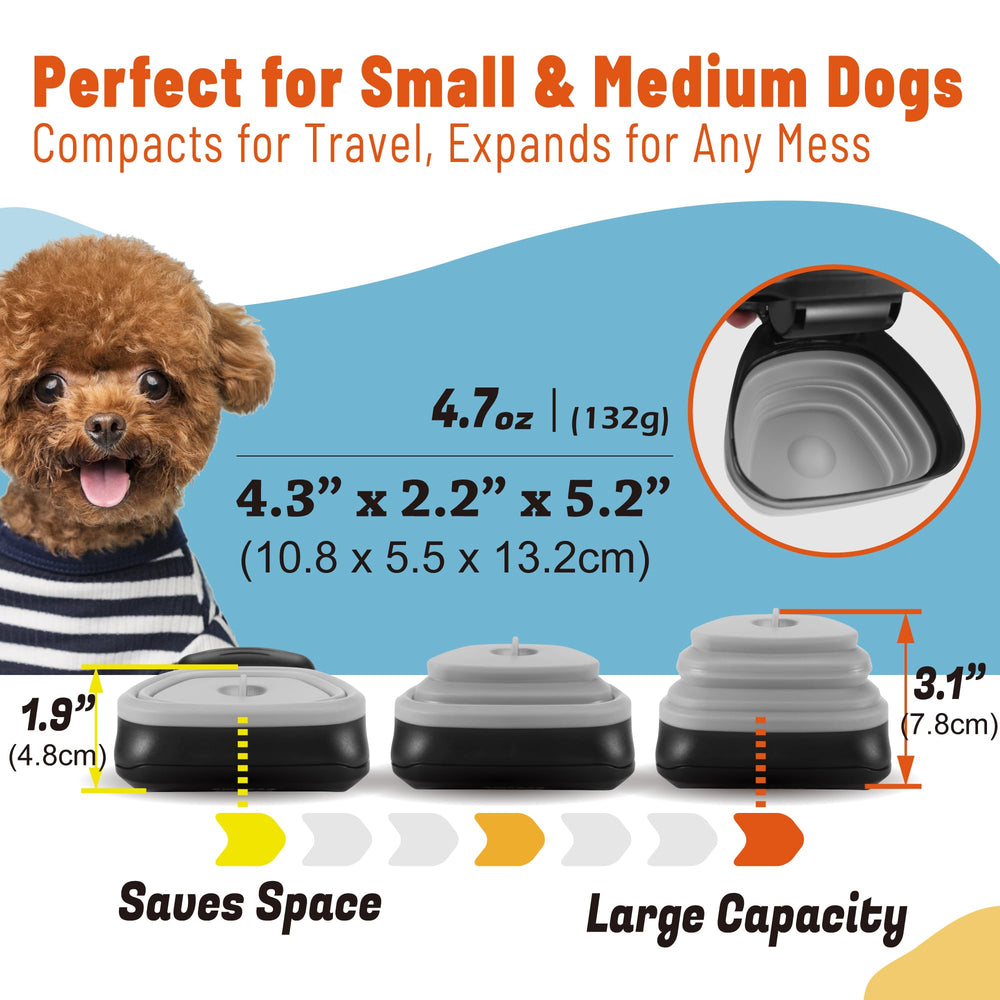 potomo clip-on design attaches to leash for portable cleanup on walks