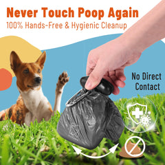 potomo dog pooper scooper with built-in bag dispenser provides quick, on-the-go waste pickup