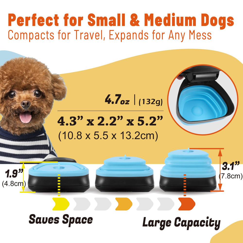 Potomo dog pooper scooper blue leash clip-friendly design for portable walks.