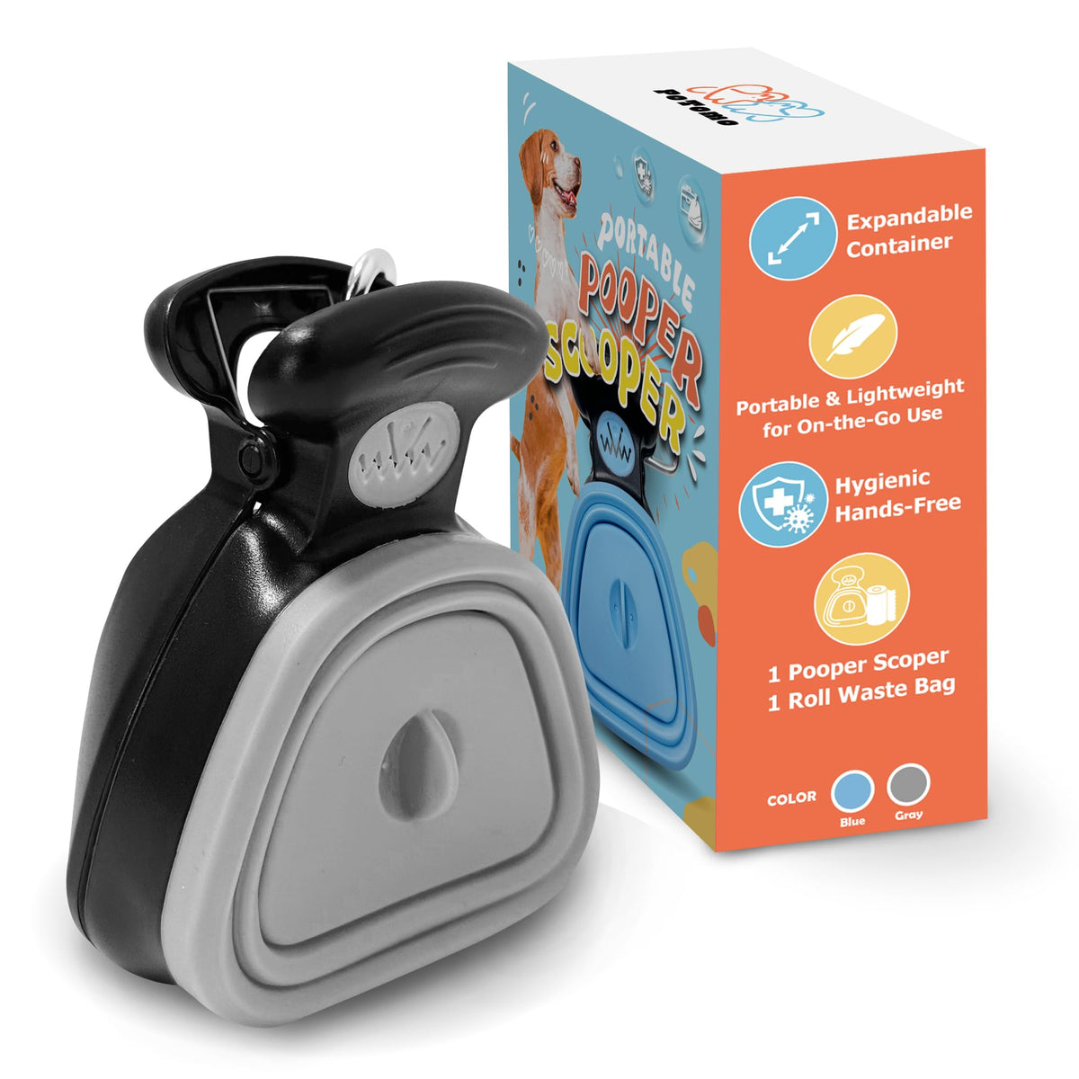 potomo dog pooper scooper clip-on ready for walks keeps hands clean during cleanup