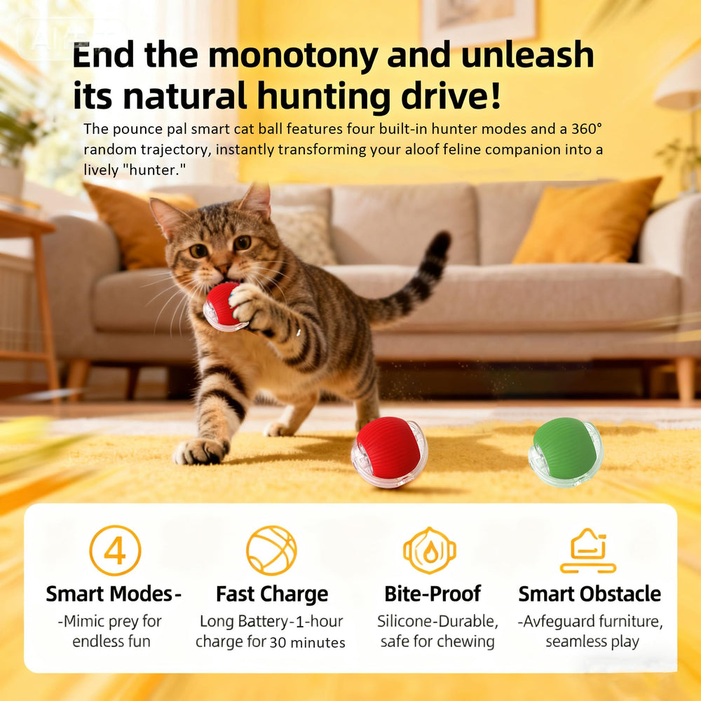 Pounce Pal blue-fast-mode lights drive rapid chase sessions for your cat